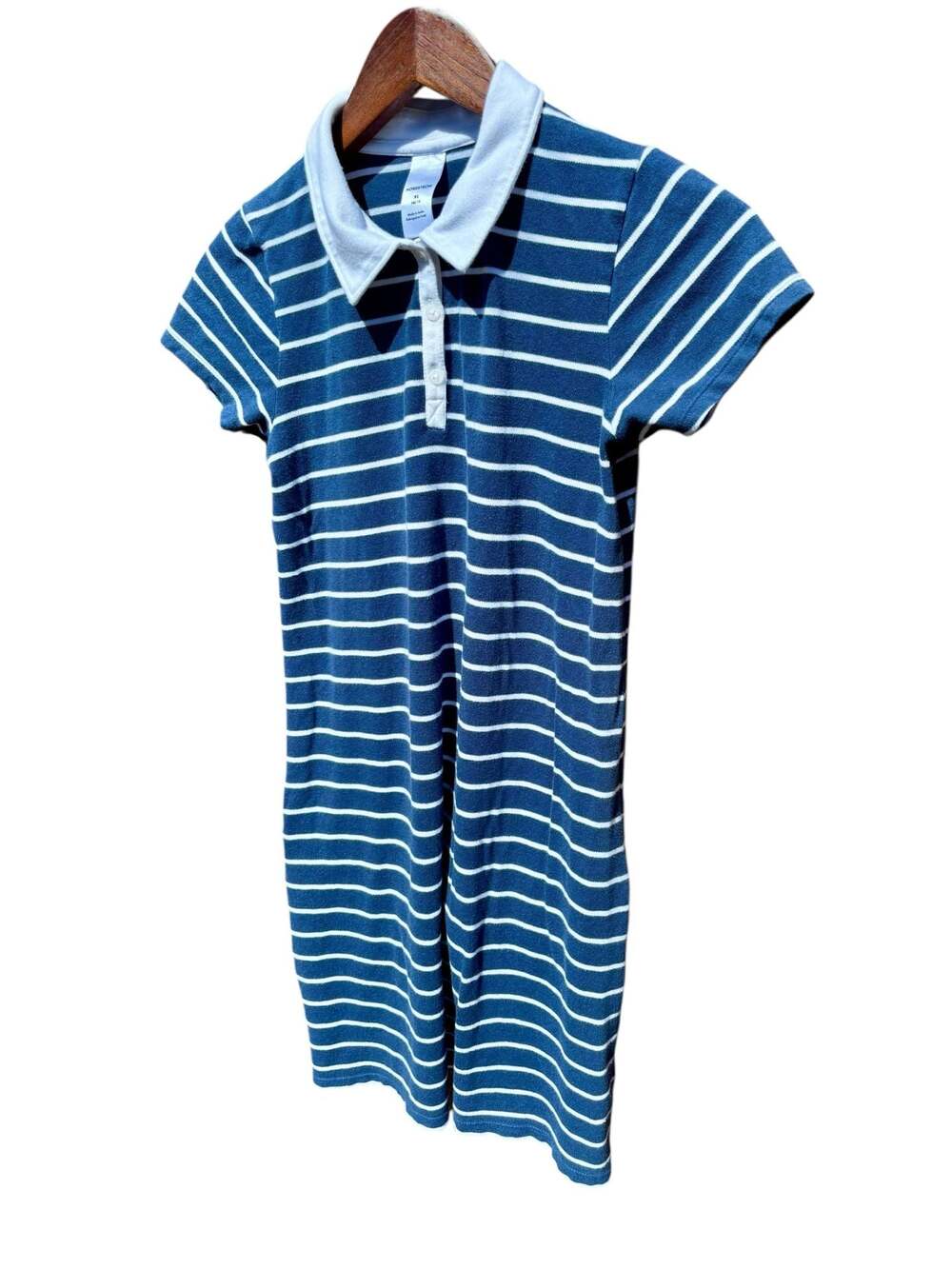 Nordstrom Polo Dress Girls XL 14/16 Blue White Striped GREAT CONDITION - Picture 2 of 9